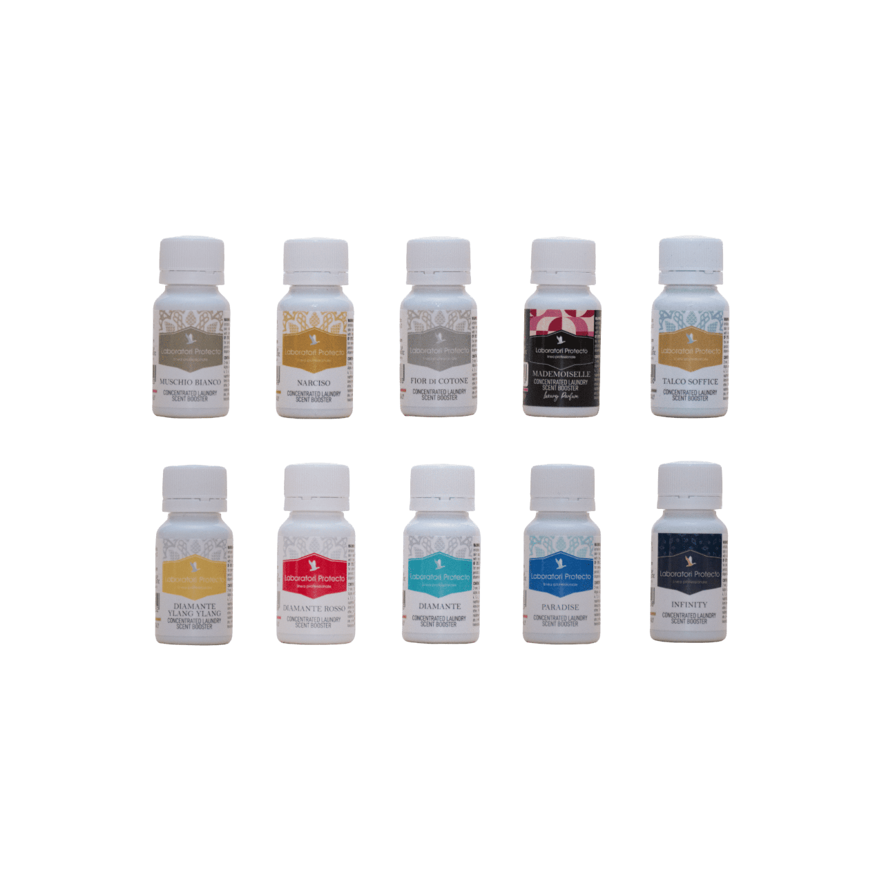 Kit Viaggio Olfattivo - 10 essenze profuma bucato da 10ml prodotto da Laboratori Protecto a Bergamo Italia